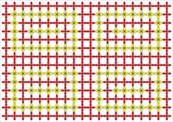 Wallpaper pattern red yellow on white — Stock Photo, Image