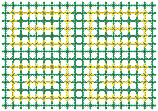 Wallpaper pattern green yellow on white — Stock Photo, Image