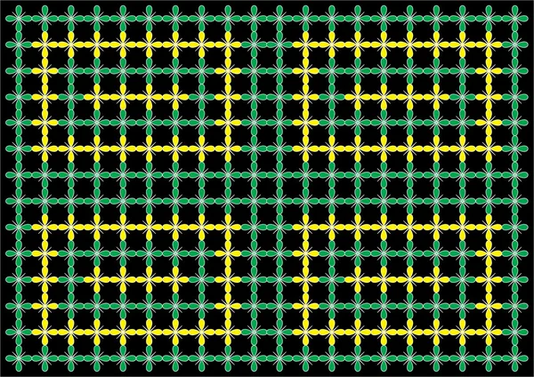 벽지 패턴 그린 블랙에 노란색 — 스톡 사진