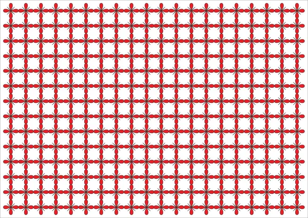 Padrão de papel de parede vermelho no branco — Fotografia de Stock