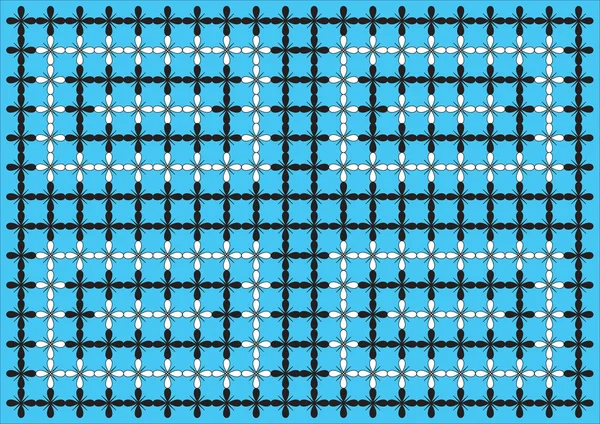 Achtergrond patroon zwart wit op blauwe — Stockfoto