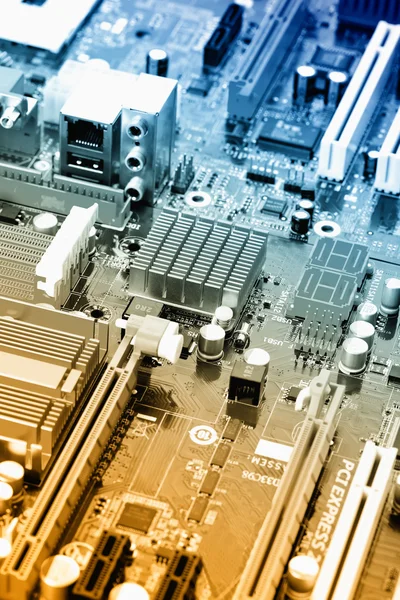 Dator moderkort elektriska komponenter — Stockfoto
