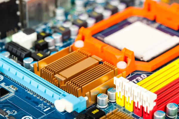 Computer motherboard electrical components — Stock Photo, Image