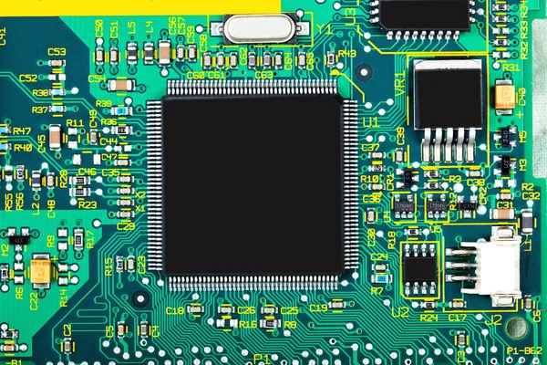 Composants électriques de carte mère d'ordinateur — Photo