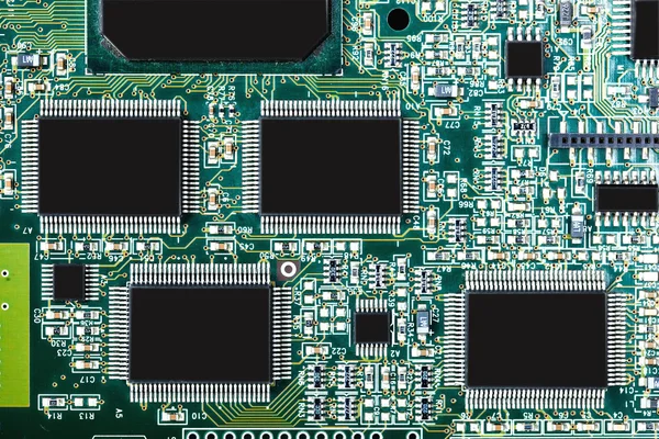 Elektrische Komponenten des Computermotherboards — Stockfoto