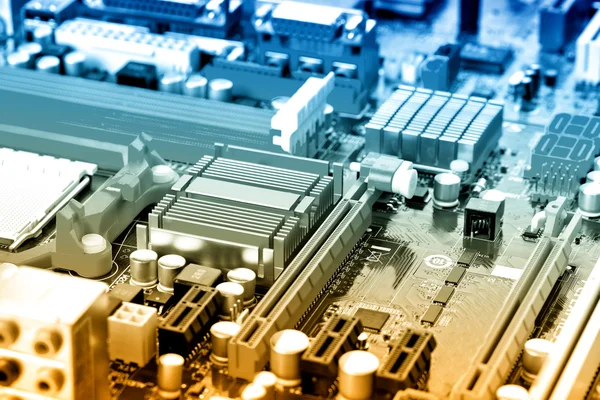 Computer moederbord elektrische componenten — Stockfoto