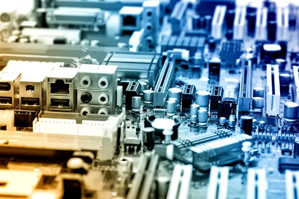 Dator moderkort elektriska komponenter — Stockfoto