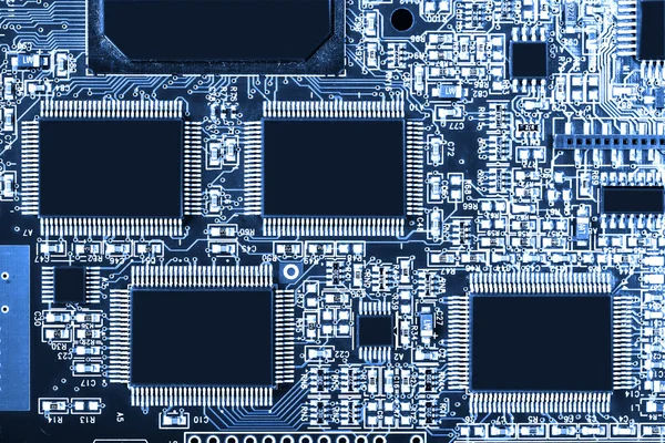 Composants électriques de carte mère d'ordinateur — Photo