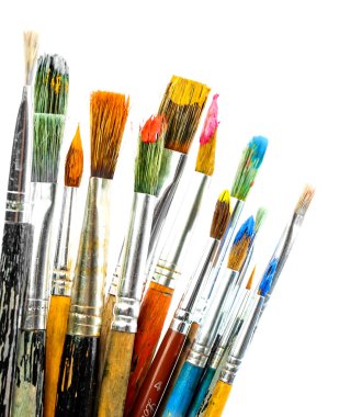 Paint brushes isolated on white clipart