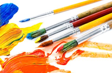 beyaz izole Boya fırçaları