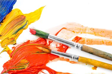 beyaz izole Boya fırçaları