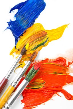 beyaz izole Boya fırçaları