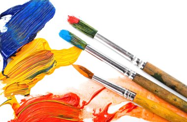 beyaz izole Boya fırçaları