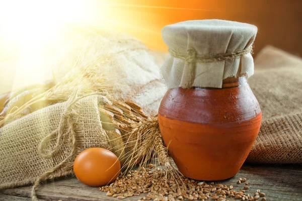 süt, yumurta, buğday ve ekmek