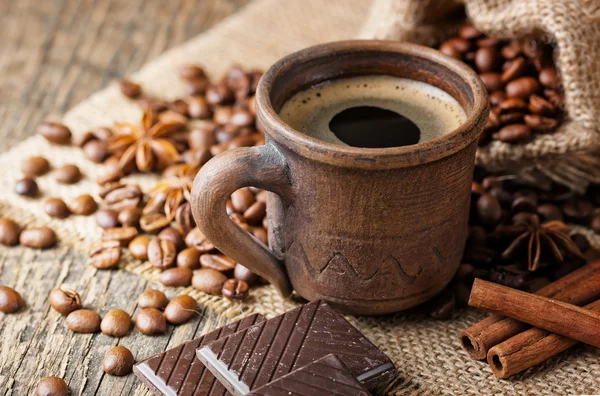 Zwarte koffie — Stockfoto