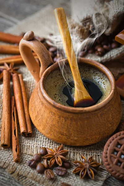 Zwarte koffie — Stockfoto