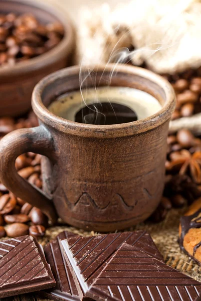 Zwarte koffie — Stockfoto