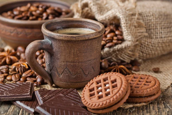 Zwarte koffie — Stockfoto