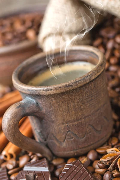 Zwarte koffie — Stockfoto