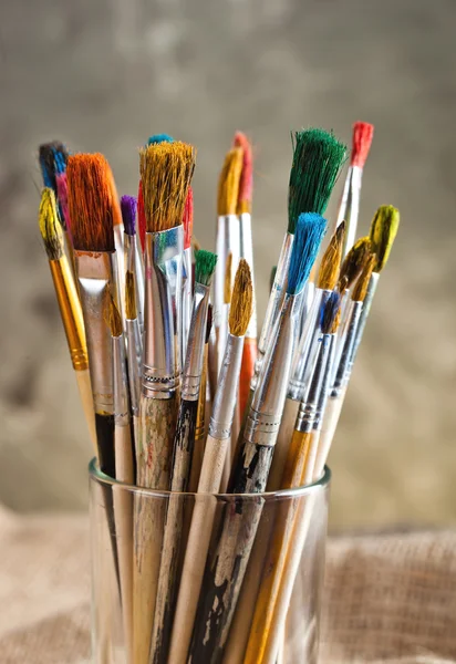 Paints and brushes — Stock Photo, Image