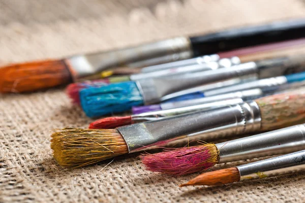 Paints and brushes — Stock Photo, Image