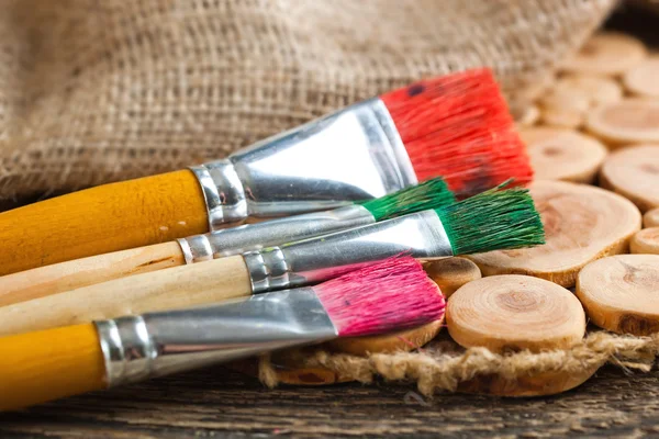 Paints and brushes — Stock Photo, Image