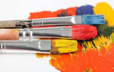 Boyalar ve fırçalar.