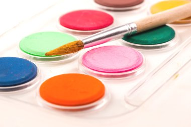 Boyalar ve fırçalar.