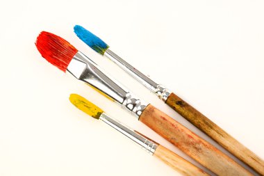 Boyalar ve fırçalar.