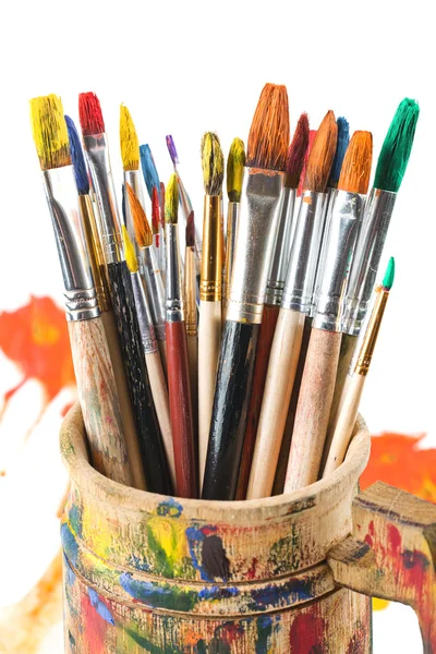 Paints and brushes — Stock Photo, Image