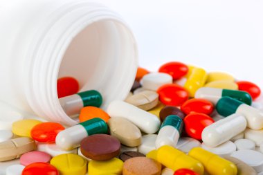 renkli hapları yığını.