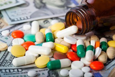 renkli hapları yığını.