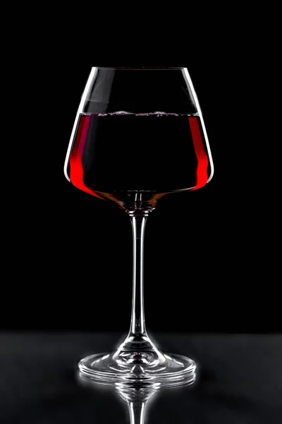 Вино Стакане Черном Фоне — стоковое фото