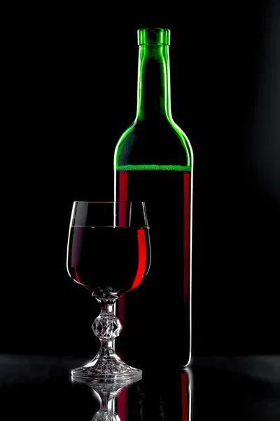 Wine Glass Black Background — Foto Stock