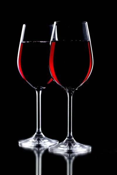 Вино Стакане Черном Фоне — стоковое фото