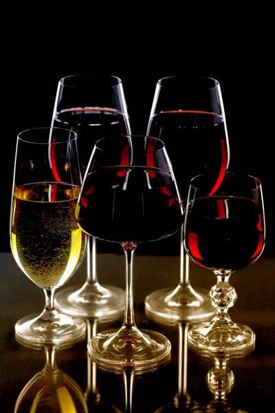 Wine Glass Black Background — Foto de Stock