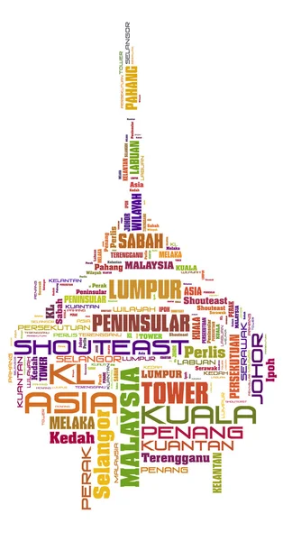 Word Cloud of Kuala Lumpur Tower, Malaysia — Stock Photo, Image