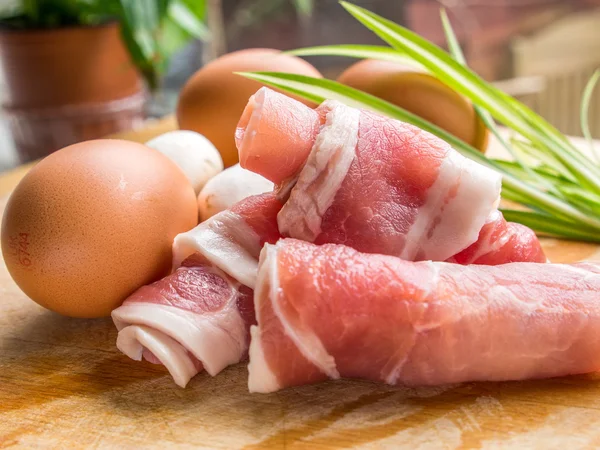 Rad med bacon – stockfoto