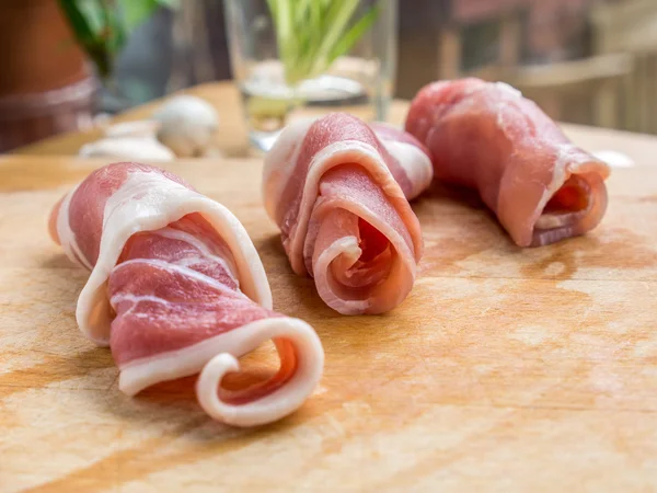 Row of bacon — Stock Photo, Image