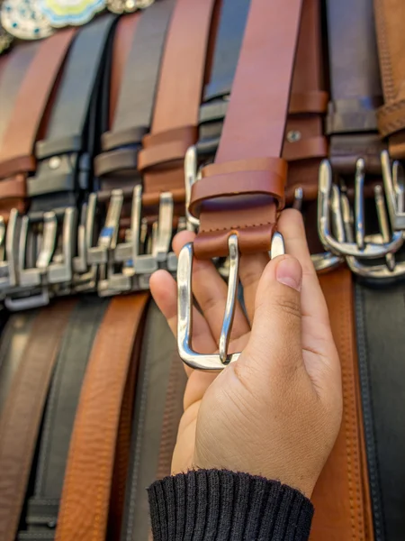 Holding belt — Stock Photo, Image