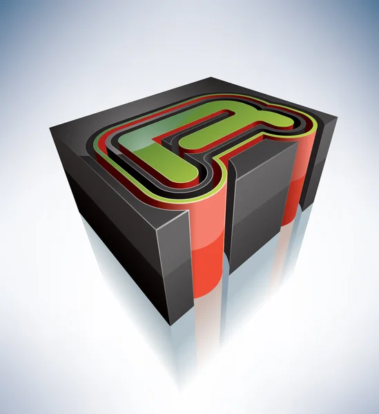 3D bokstäver: R — Stockfoto