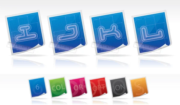 Bluprint font icons — Stock Photo, Image