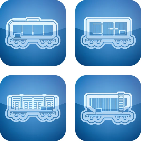 Iconos de la industria: Transporte ferroviario — Foto de Stock