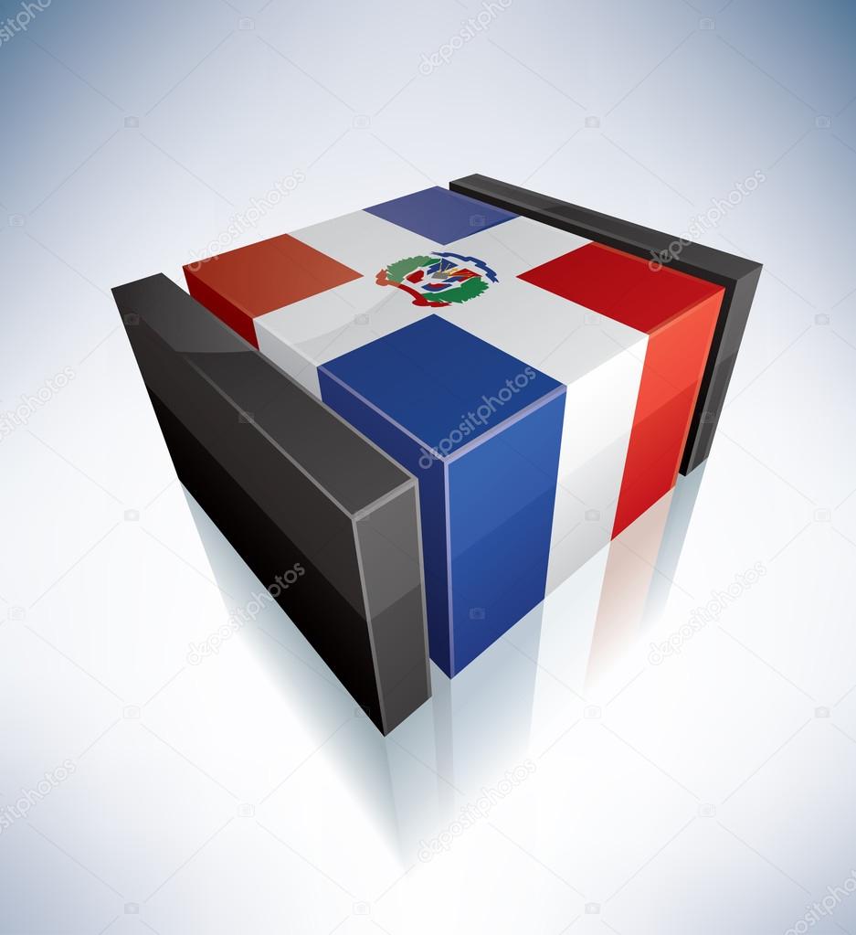 3D flag of Dominican Republic