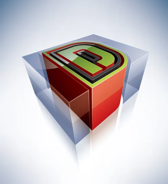 3D alphabet: D — Stock Photo, Image