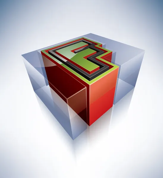 3D alphabet: Capital letter F — Stock Photo, Image