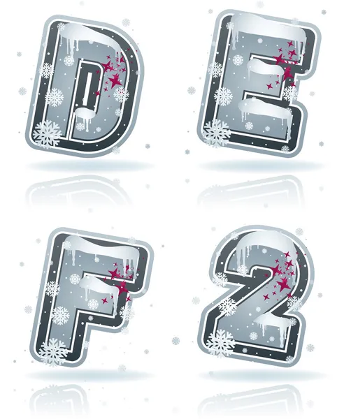 Winter digits & capital letters — Stock Photo, Image