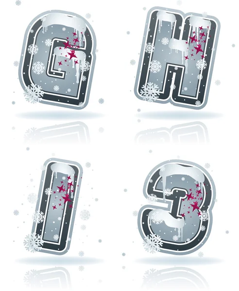 Winter digits & capital letters — Stock Photo, Image