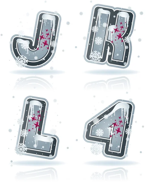 Zimowe cyfr idealna drukowanymi literami — Zdjęcie stockowe
