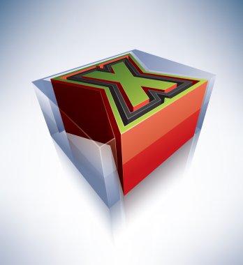 3D alfabesi: büyük harf X